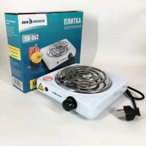 Настільна плита електрична Sea Breeze SB-062 1000 Вт, компактний і зручний пристрій для приготування їжі та розпалювання вугілля.