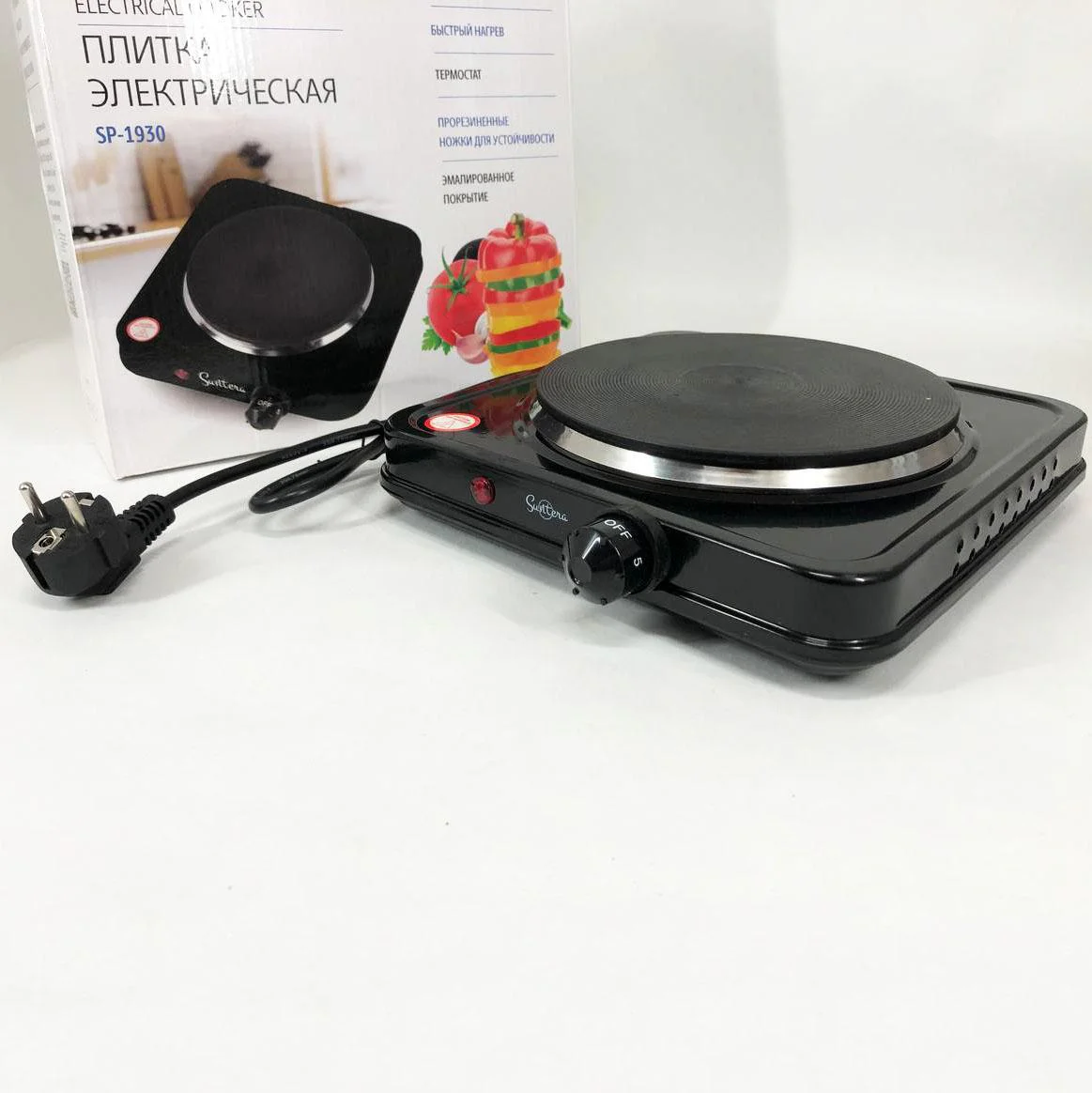 Плита електрична Suntera SP-1930 для компактних кухонь та швидкого приготування їжі. - Зображення 7