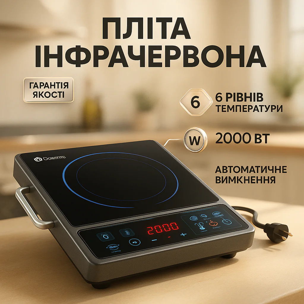 Плита інфрачервона Domotec MS-5842 з потужністю 2000 Вт для швидкого приготування страв. - Зображення 18