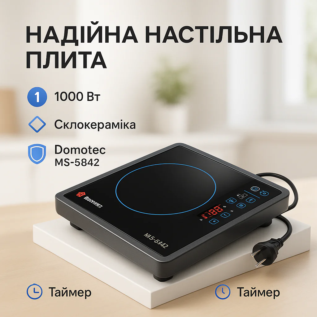 Плита інфрачервона Domotec MS-5842 з потужністю 2000 Вт для швидкого приготування страв. - Зображення 20
