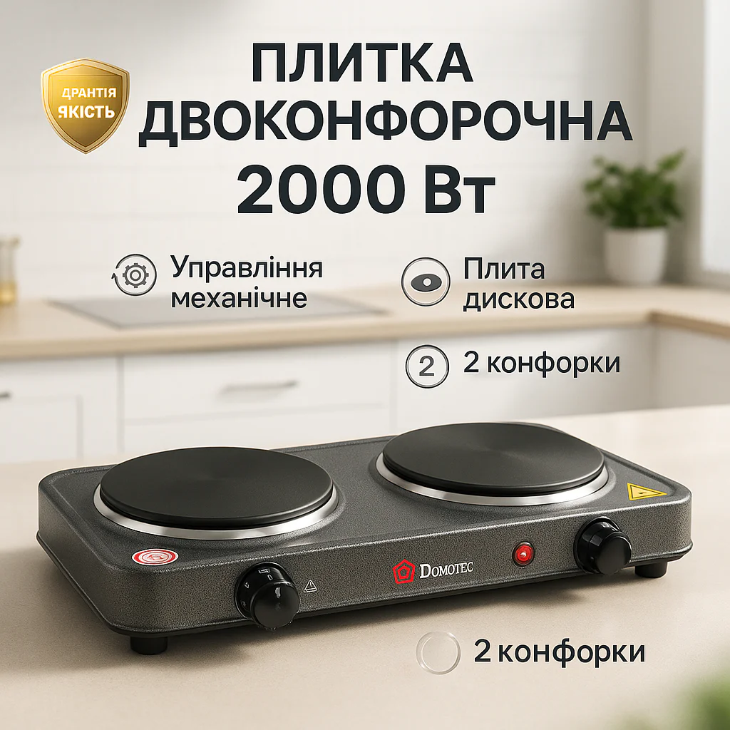 Електроплита Domotec MS-5822 2 конфорки для компактного приготування їжі вдома або на дачі - Зображення 21