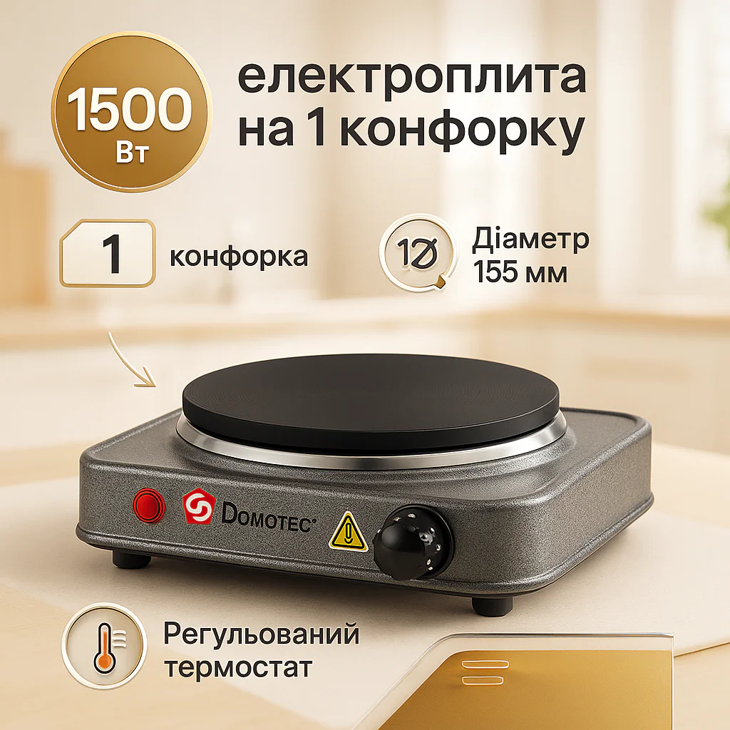 Електроплита DOMOTEC MS-5811 1500 Вт — компактна настільна електроплита для зручного приготування їжі - Зображення 17