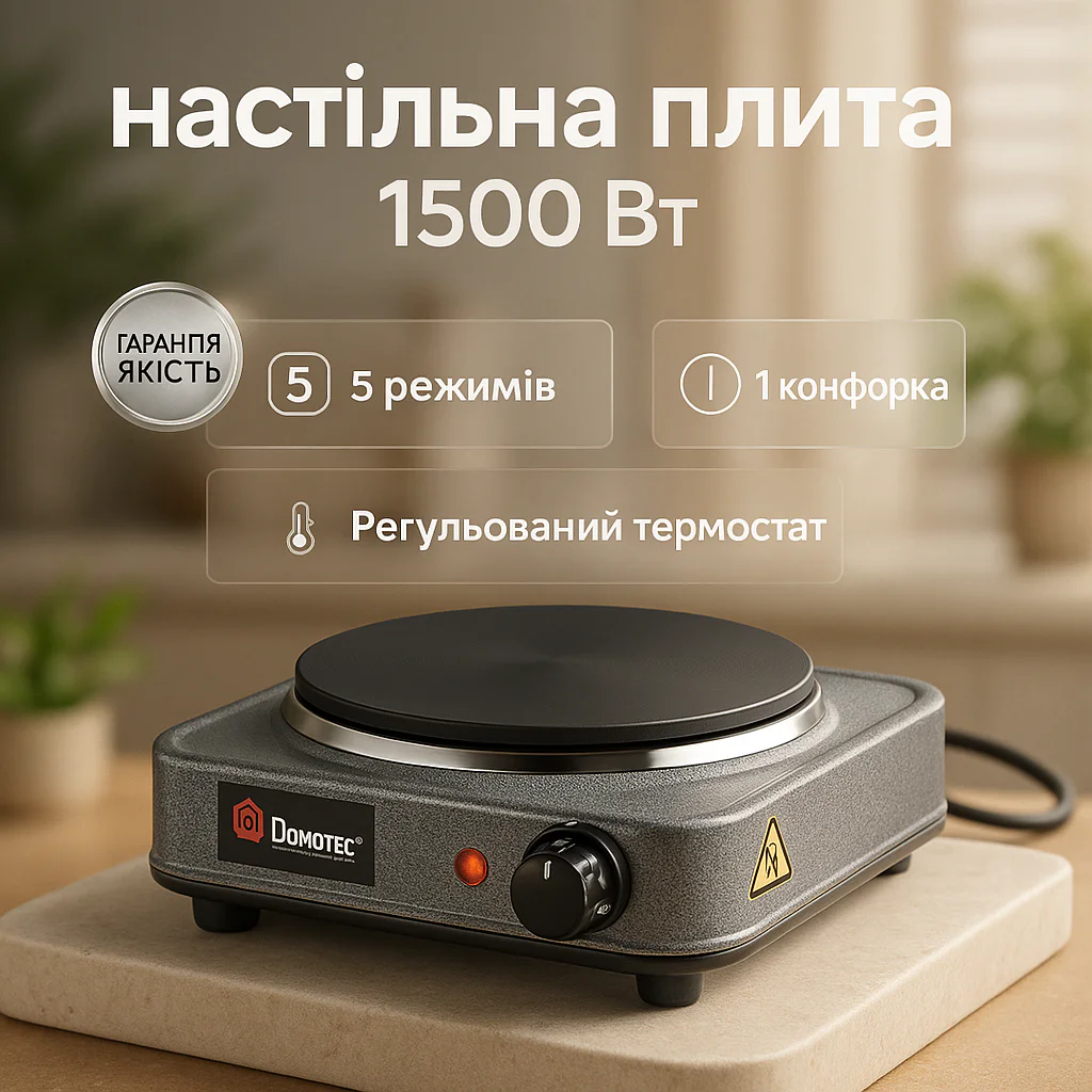 Електроплита DOMOTEC MS-5811 1500 Вт — компактна настільна електроплита для зручного приготування їжі - Зображення 18
