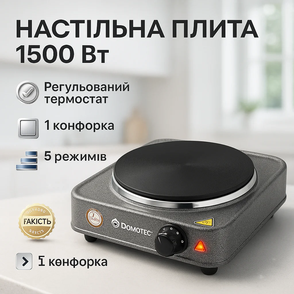Електроплита DOMOTEC MS-5811 1500 Вт — компактна настільна електроплита для зручного приготування їжі - Зображення 20