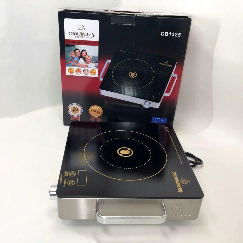 Настільна електрична інфрачервона плита Crownberg CB-1325 для приготування страв вдома і на дачі - Зображення 10