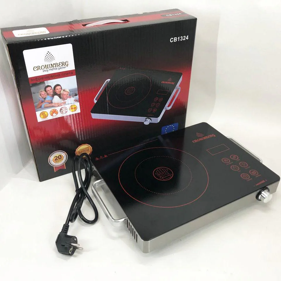 Плита настільна інфрачервона Crownberg CB-1324 для швидкого приготування страв до 500°C