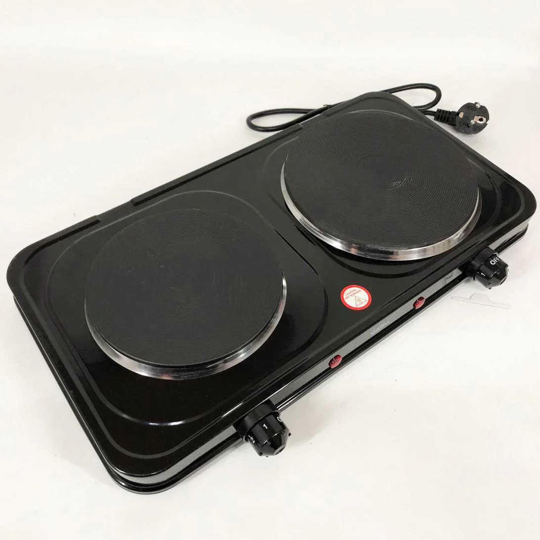 Плитка настільна електрична Suntera DP-1935B з двома конфорками для швидкого приготування їжі. - Зображення 3