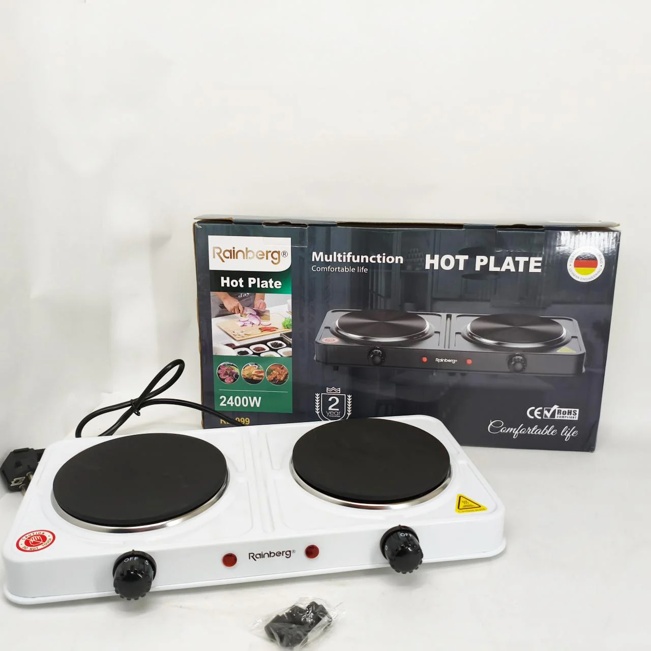 Електрична плита Rainberg RB-999 з потужністю 2400Вт для зручного приготування їжі. - Зображення 3