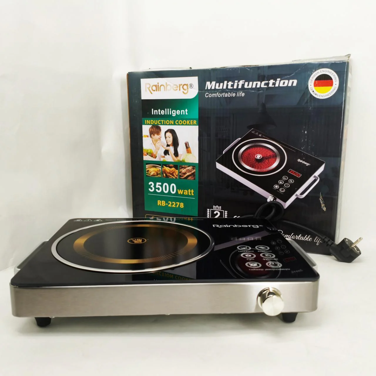 Плита інфрачервона Rainberg RB-2278 3200Вт для швидкого та безпечного приготування їжі. - Зображення 4