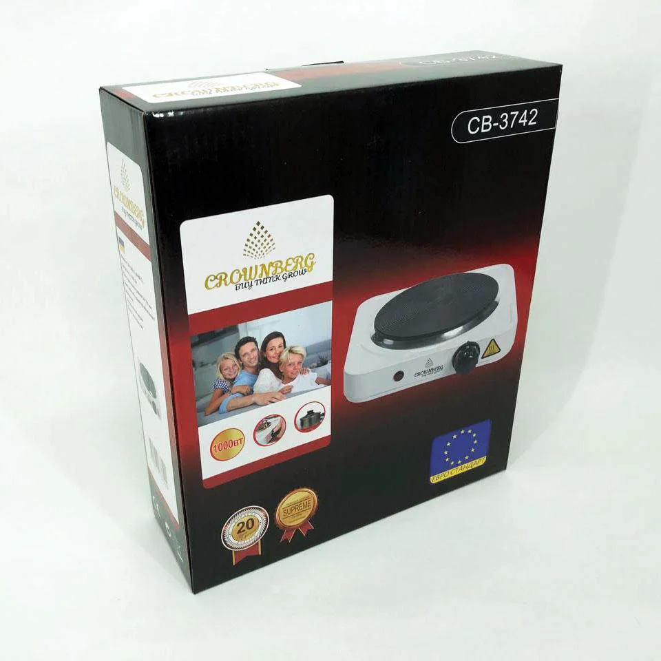 Електрична плита Crownberg CB-3742 настільна одноконфорочна для дачі та економії місця. - Зображення 15