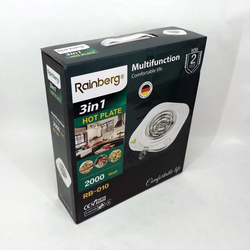 Електроплита Rainberg RB-010 спіральна — компактна плита для кухні з потужністю 2000 Вт. - Зображення 13