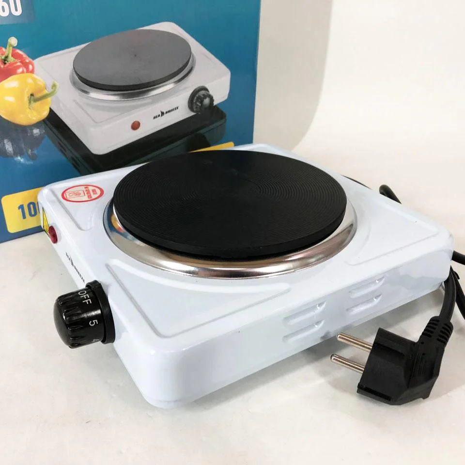 Настільна плита електрична Sea Breeze SB-060 з механічним управлінням та потужністю 1 кВт. - Зображення 5