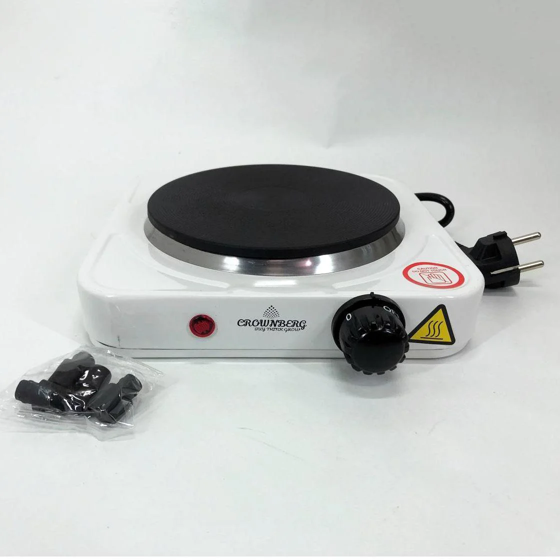 Електрична плита Crownberg CB-3742 настільна одноконфорочна для дачі та економії місця. - Зображення 11