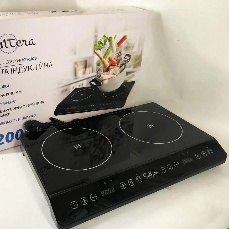 Електроплита індукційна Suntera ICD-1020 з LED дисплеєм для комфортного приготування їжі.
