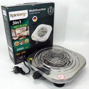 Електроплита Rainberg RB-010 спіральна — компактна плита для кухні з потужністю 2000 Вт.