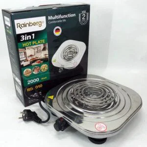 Електроплита Rainberg RB-010 спіральна — компактна плита для кухні з потужністю 2000 Вт.