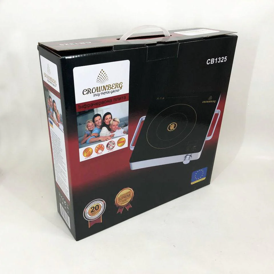 Настільна електрична інфрачервона плита Crownberg CB-1325 для приготування страв вдома і на дачі - Зображення 19