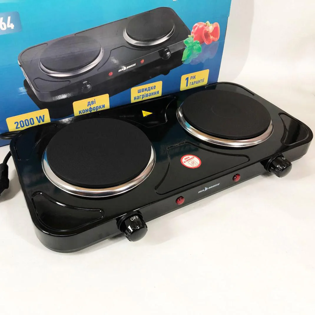 Настільна плита електрична Sea Breeze SB-064 2000 Вт, зручний помічник на кухні. - Зображення 3
