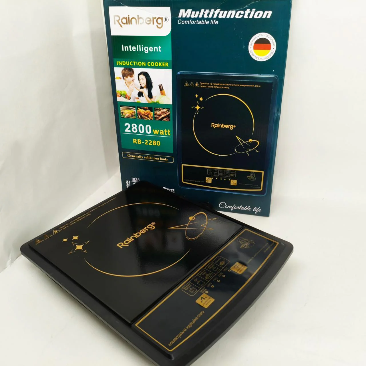 Індукційна плита Rainberg RB-2280 2800Вт з сенсорним управлінням та таймером до 4 годин. - Зображення 4