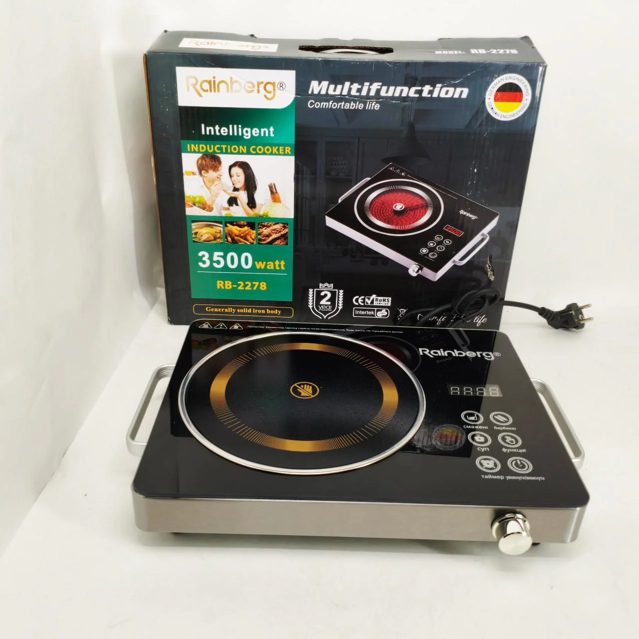 Плита інфрачервона Rainberg RB-2278 3200Вт для швидкого та безпечного приготування їжі. - Зображення 3