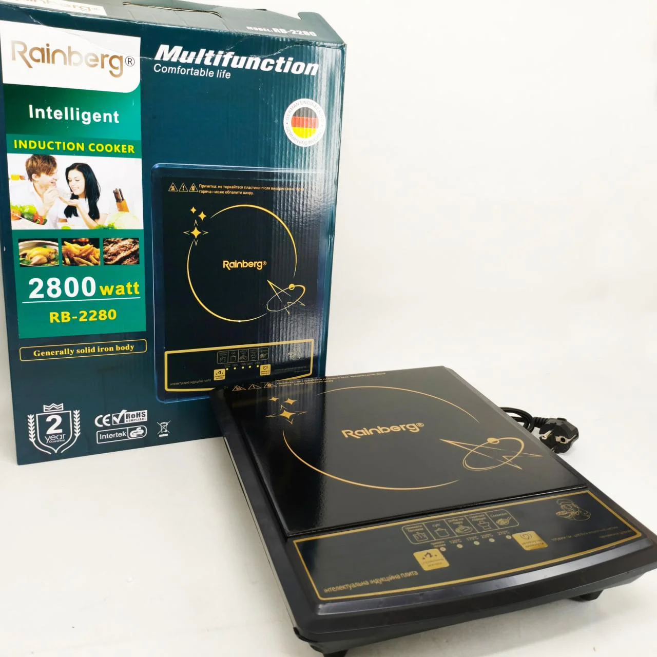 Індукційна плита Rainberg RB-2280 2800Вт з сенсорним управлінням та таймером до 4 годин. - Зображення 7