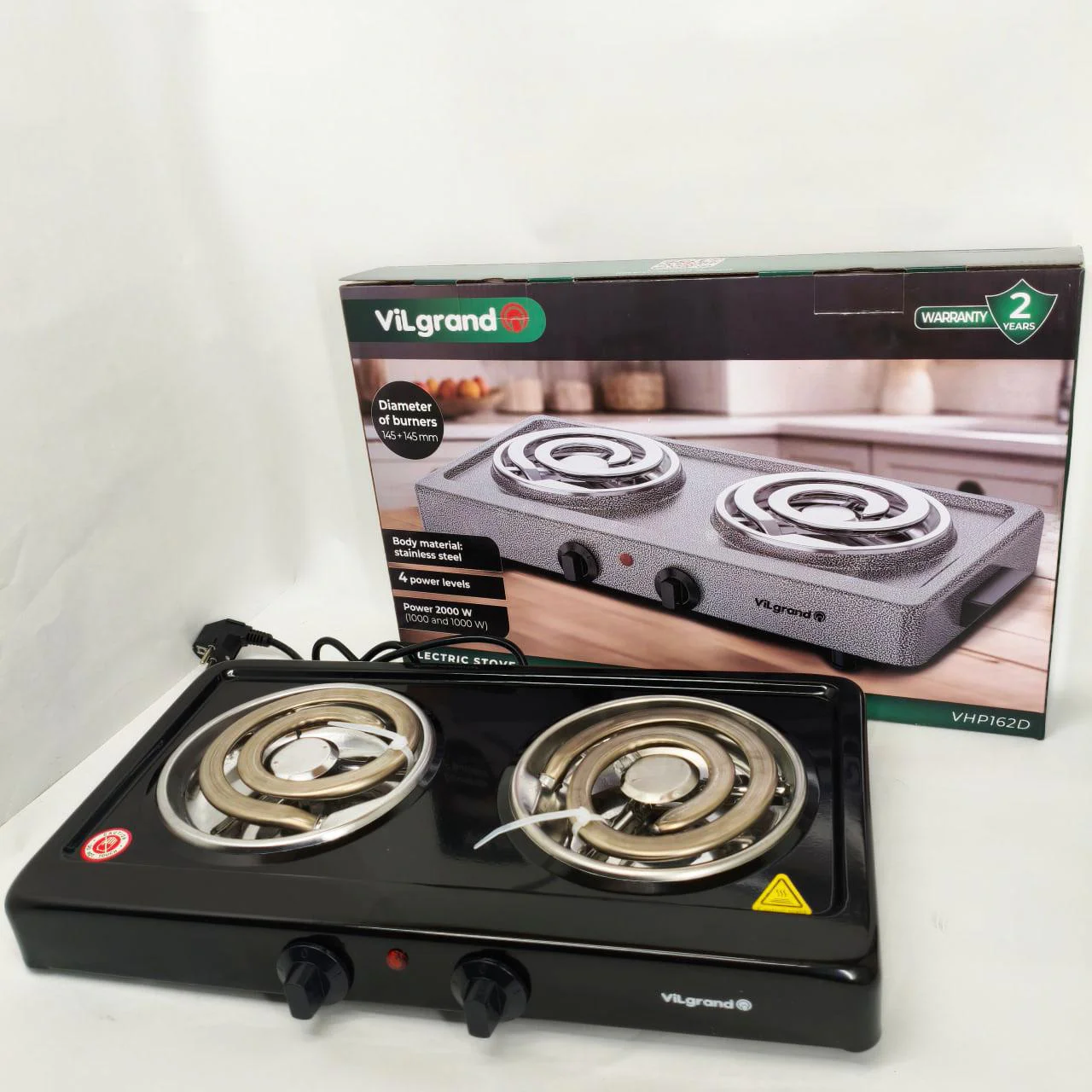 Електроплита Vilgrand VHP162D BLACK 2000Вт – компактне рішення для вашої кухні. - Зображення 4