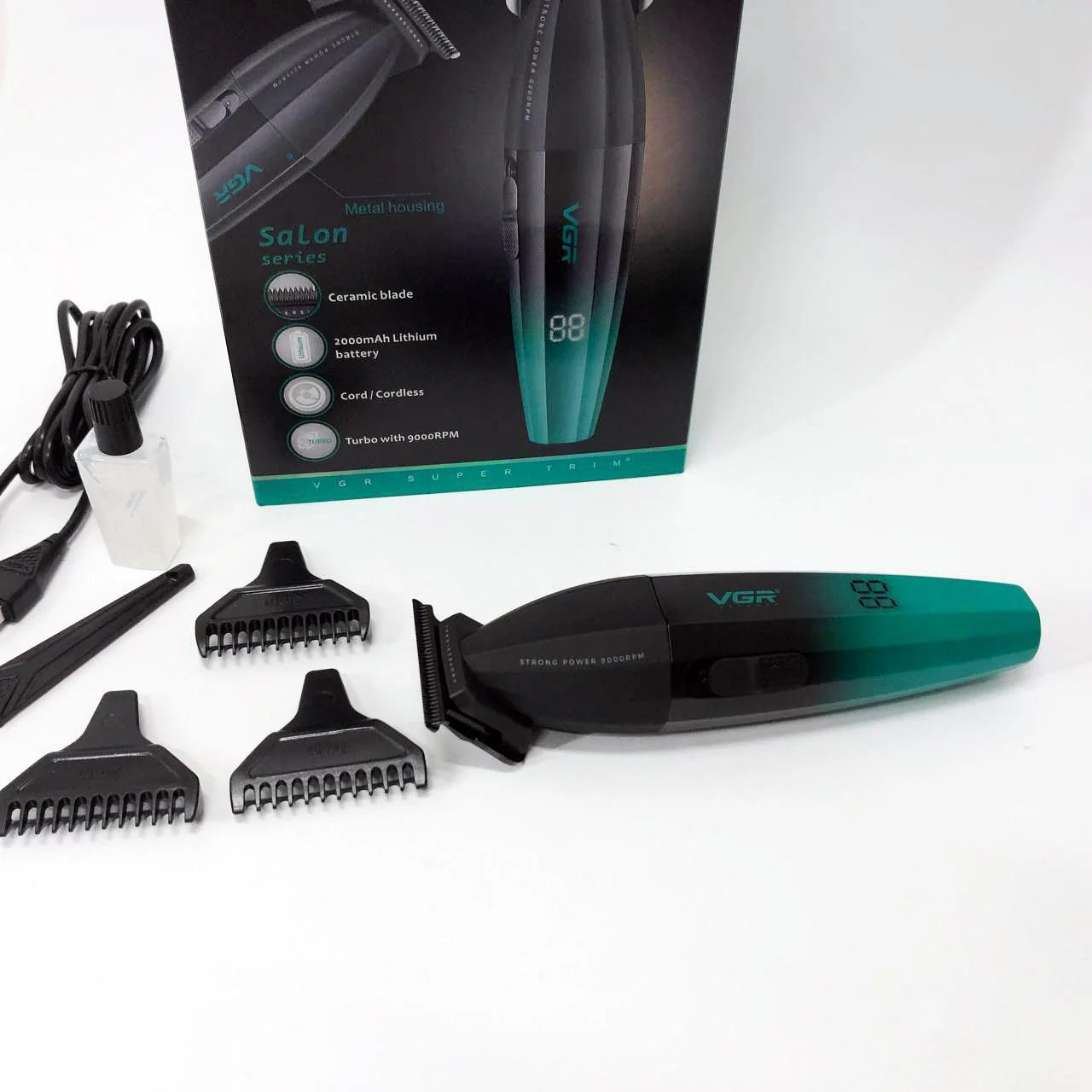 Тример для бороди та окантовки VGR V-906 професійний Voyager 2024 жовтий, машинка для стрижки волосся 4 години роботи 9000 обертів - Зображення 6