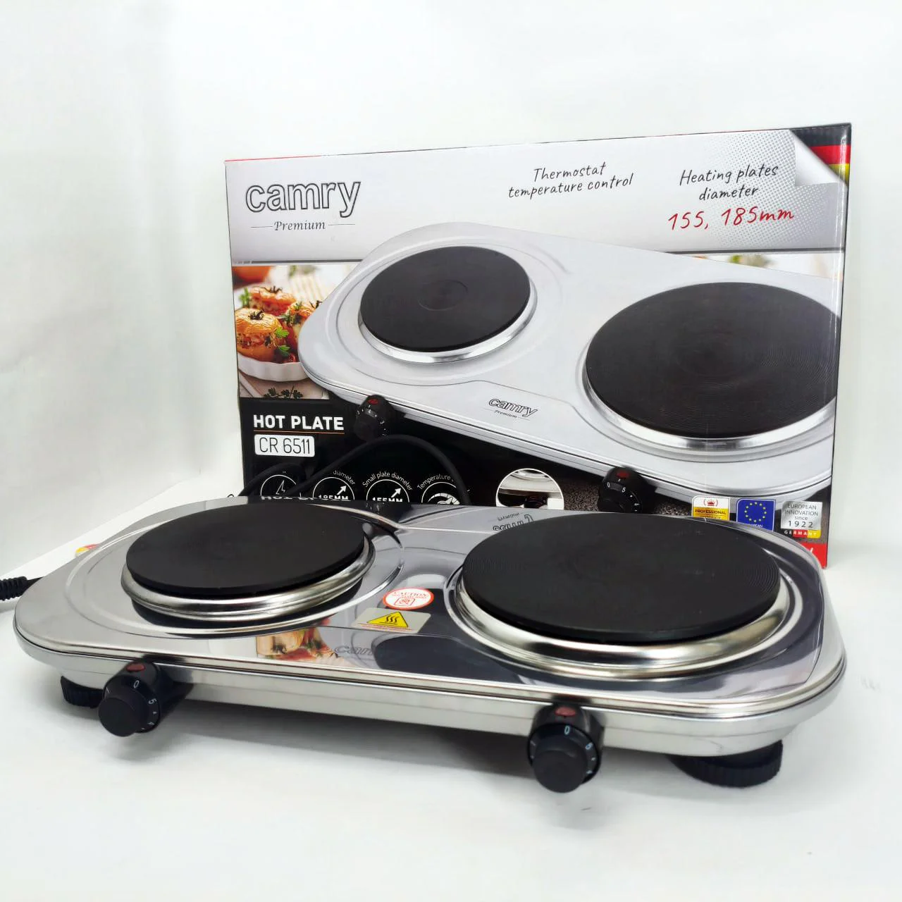 Електрична плита Camry CR 6511 на 2 конфорки з потужністю 2500Вт для зручного приготування їжі. - Зображення 4