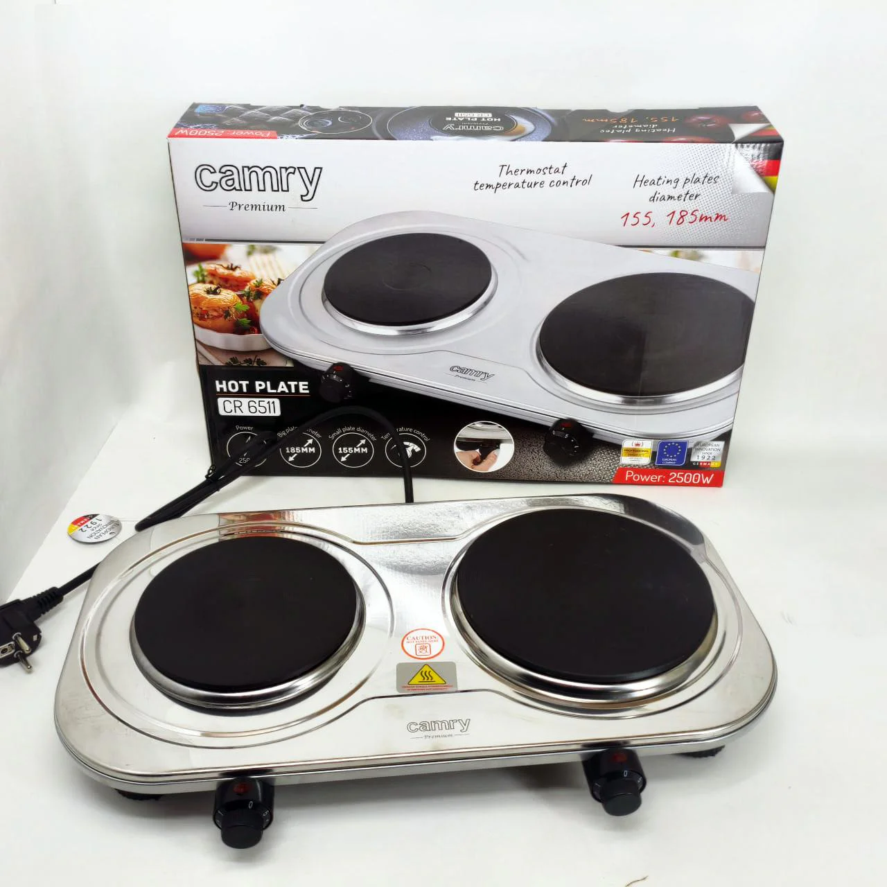 Електрична плита Camry CR 6511 на 2 конфорки з потужністю 2500Вт для зручного приготування їжі. - Зображення 5
