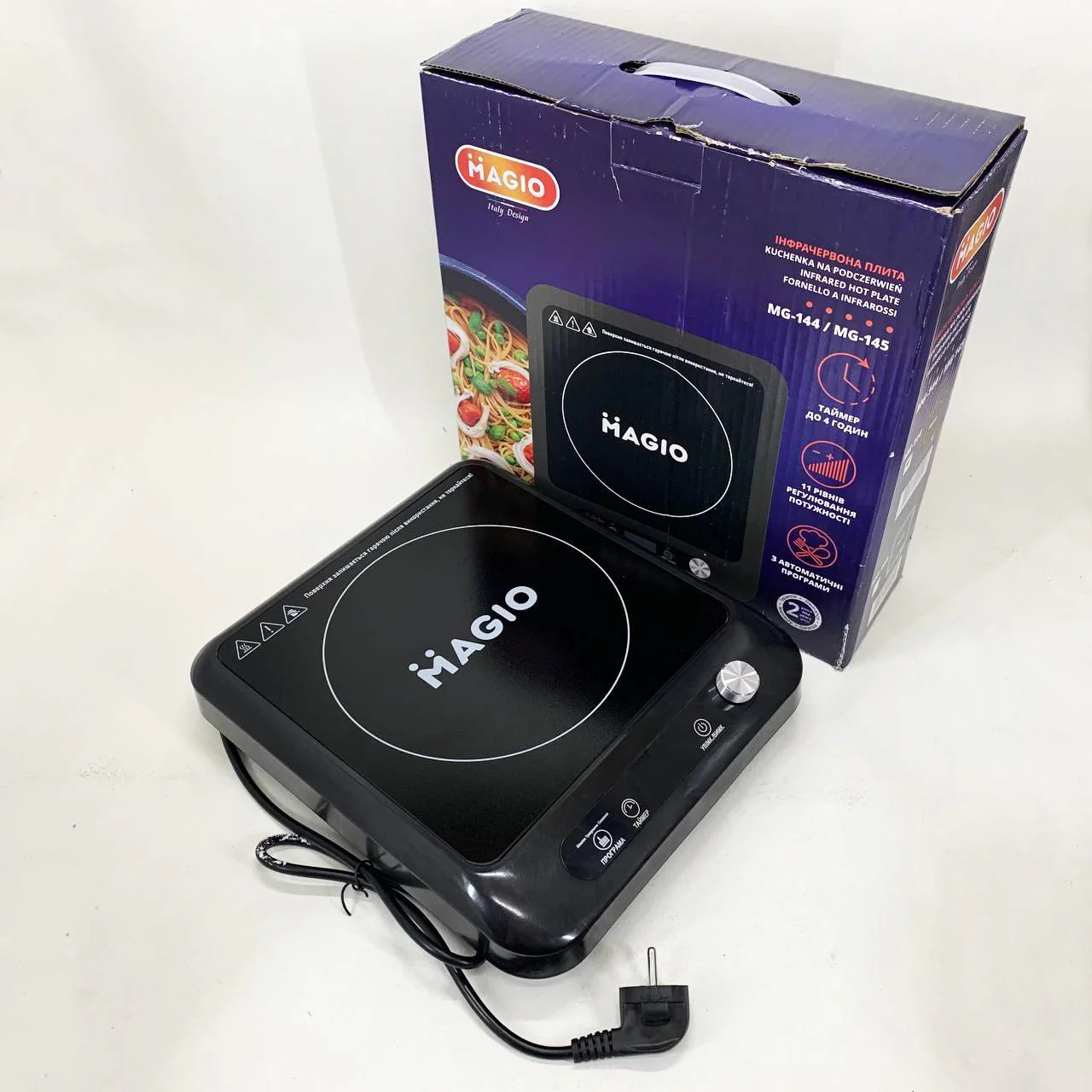 Настільна плита електрична Magio MG-144 – компактний пристрій для зручного приготування їжі. - Зображення 9