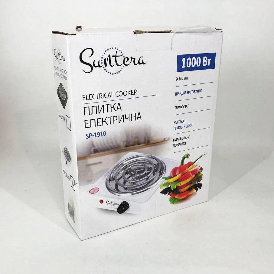 Плита електрична Suntera SP-1910, Міні електроплита, Потужна настільна електроплита для компактних просторів. - Зображення 9