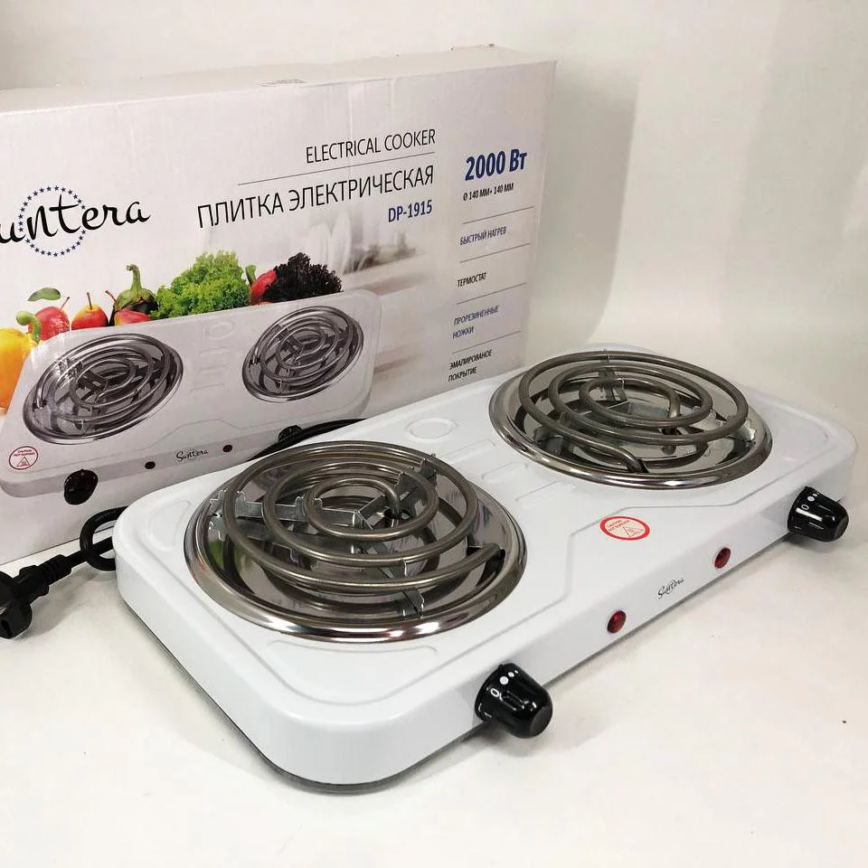 Плита електрична Suntera DP-1915 2000 Вт, потужна настільна плита для компактних кухонь.