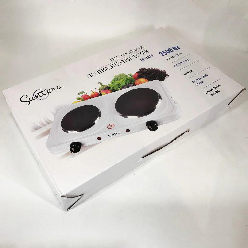 Плитка електрична Suntera DP-1935W з 2 конфорками для швидкого приготування їжі в будь-яких умовах. - Зображення 5