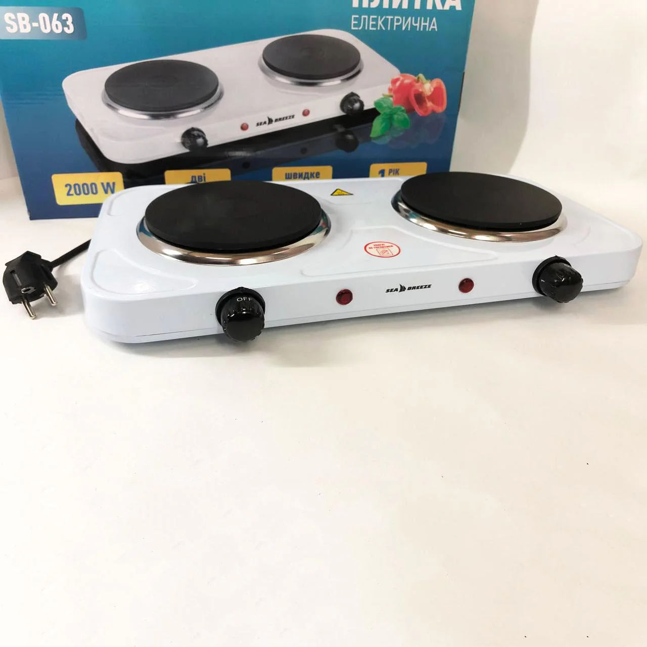 Настільна плита електрична Sea Breeze SB-063 – двокомфорочна плита для комфортного приготування їжі. - Зображення 7