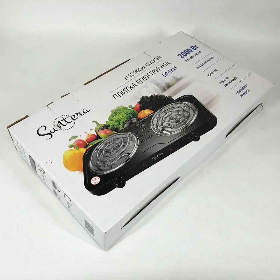 Плита електрична Suntera DP-1915 2 кВт для компактних кухонь з двома конфорками. - Зображення 7