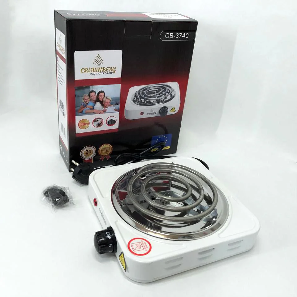 Плита Crownberg CB-3740 настільна електрична однокомфоркова спіральна для компактного використання на кухні. - Зображення 17