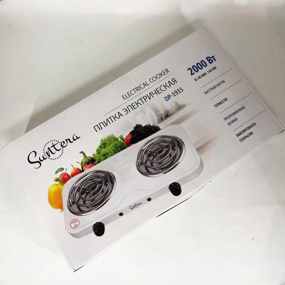 Плита електрична Suntera DP-1915 2000 Вт, потужна настільна плита для компактних кухонь. - Зображення 10