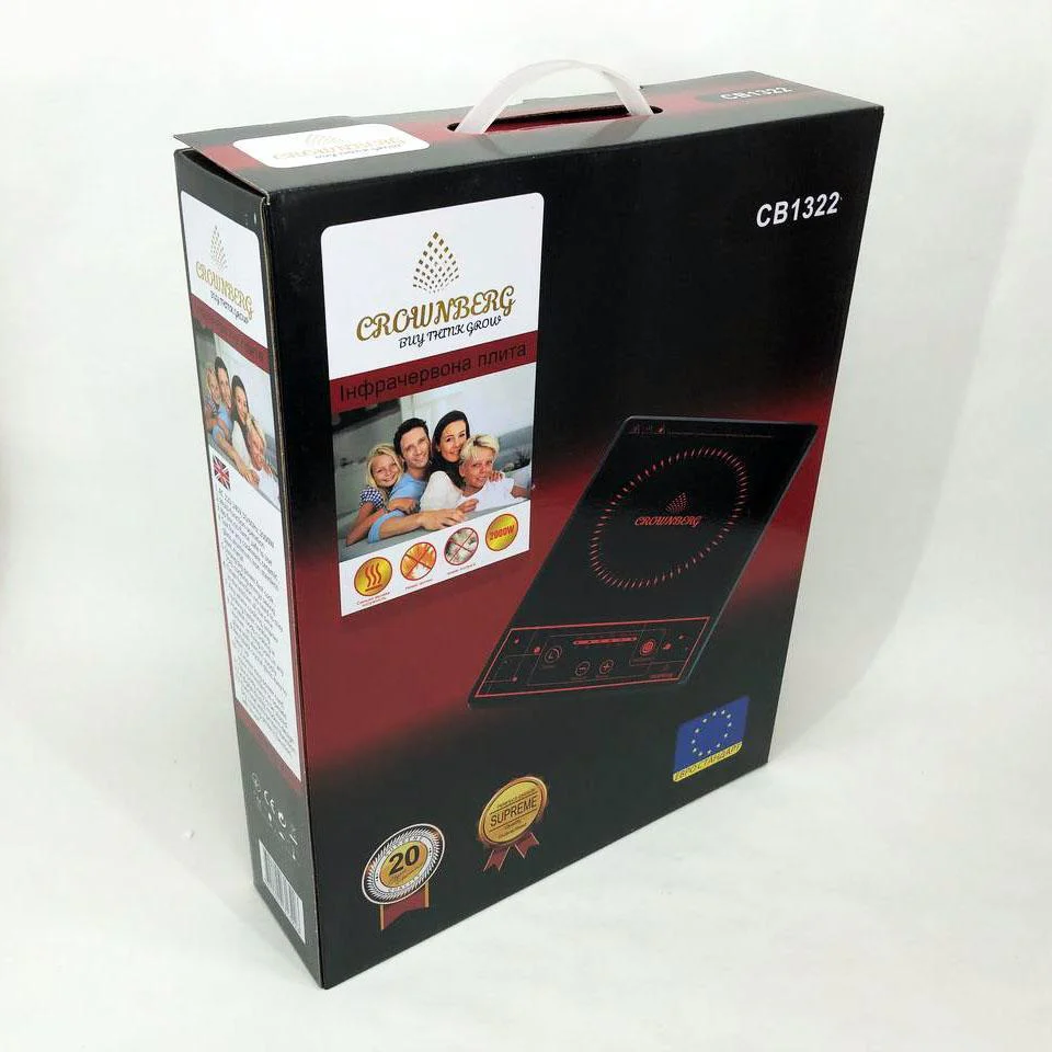 Плита настільна інфрачервона Crownberg CB-1322 для швидкого приготування їжі з потужністю 2000Вт. - Зображення 12