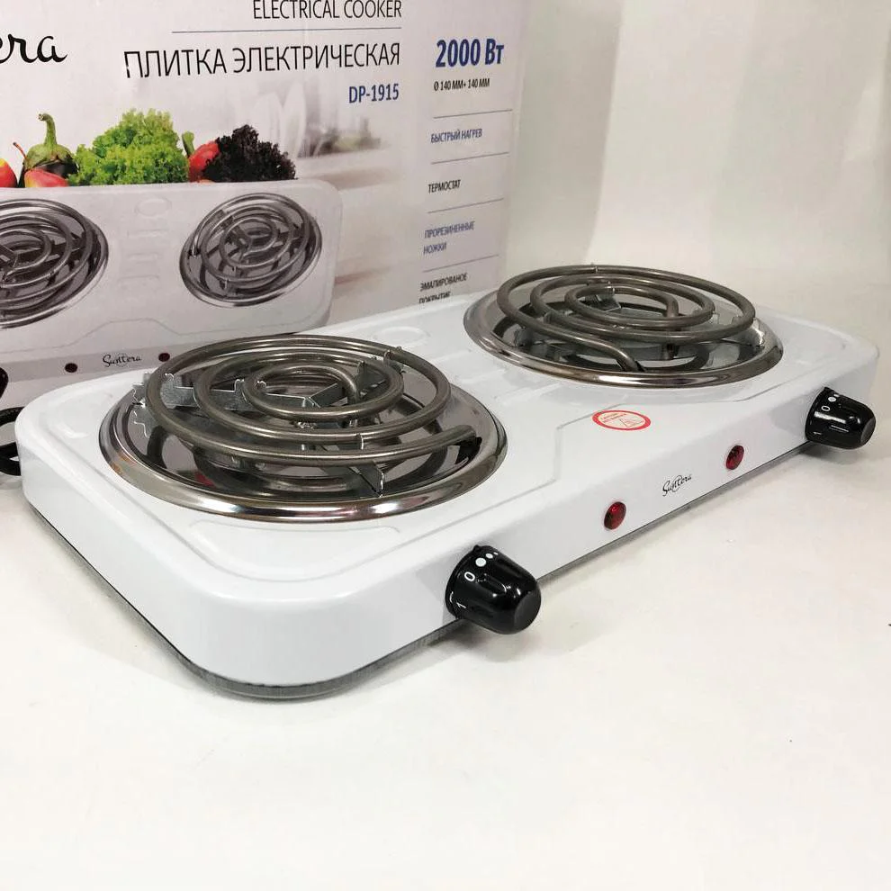 Плита електрична Suntera DP-1915 2000 Вт, потужна настільна плита для компактних кухонь. - Зображення 4