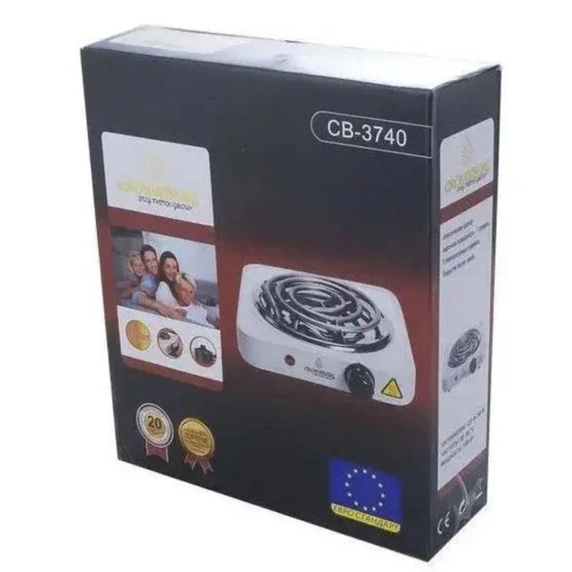 Плита Crownberg CB-3740 настільна електрична однокомфоркова спіральна для компактного використання на кухні. - Зображення 5