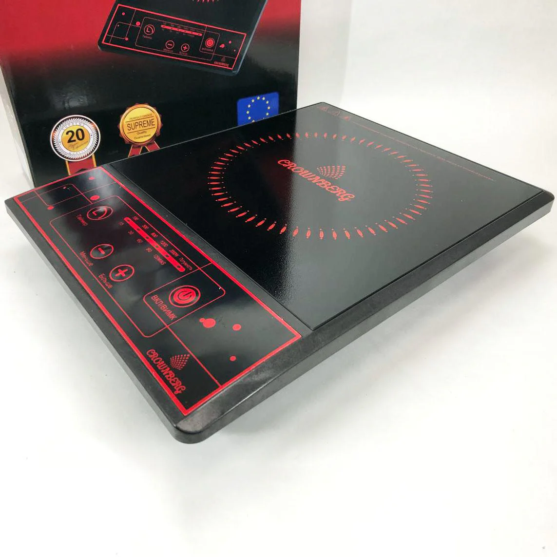 Плита настільна інфрачервона Crownberg CB-1322 для швидкого приготування їжі з потужністю 2000Вт. - Зображення 2