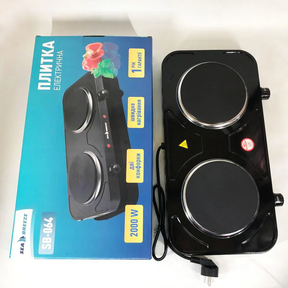 Настільна плита електрична Sea Breeze SB-064 2000 Вт, зручний помічник на кухні. - Зображення 2