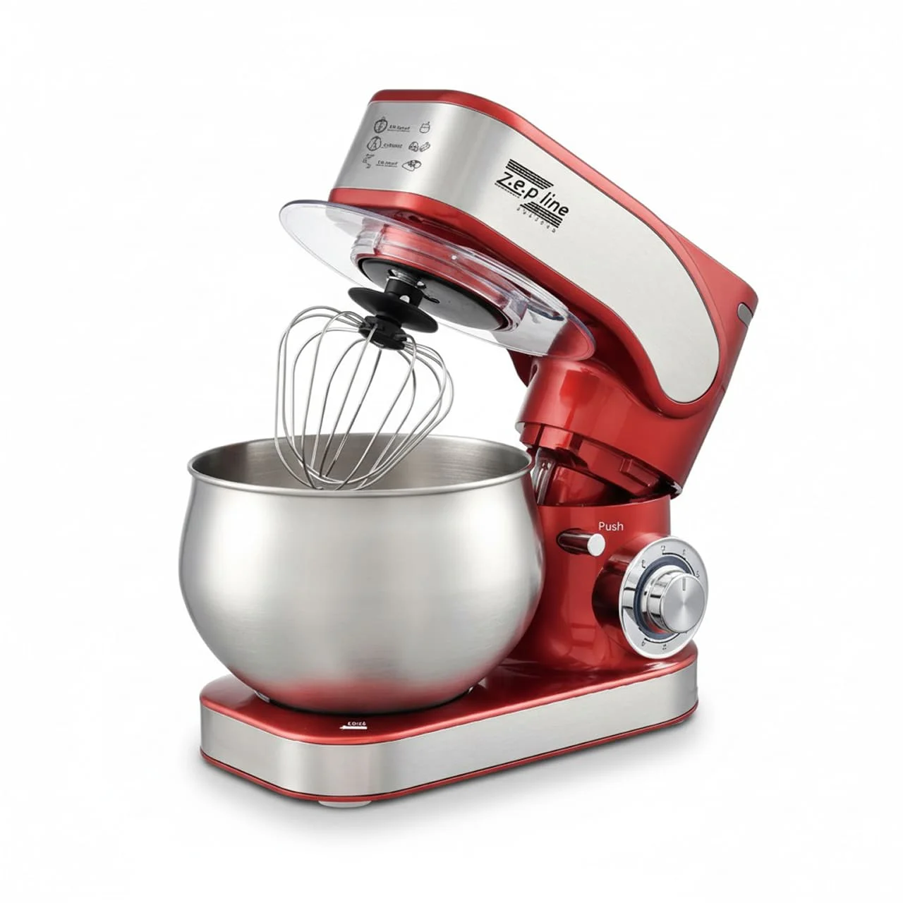 Тестоміс планетарний кухонний міксер 4 в 1 Zepline ZP-136, чаша 5 літрів, потужність 3500 Вт, нержавіюча сталь