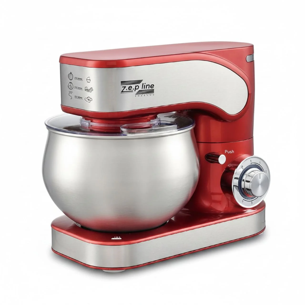 Тестоміс планетарний кухонний міксер 4 в 1 Zepline ZP-136, чаша 5 літрів, потужність 3500 Вт, нержавіюча сталь - Зображення 2