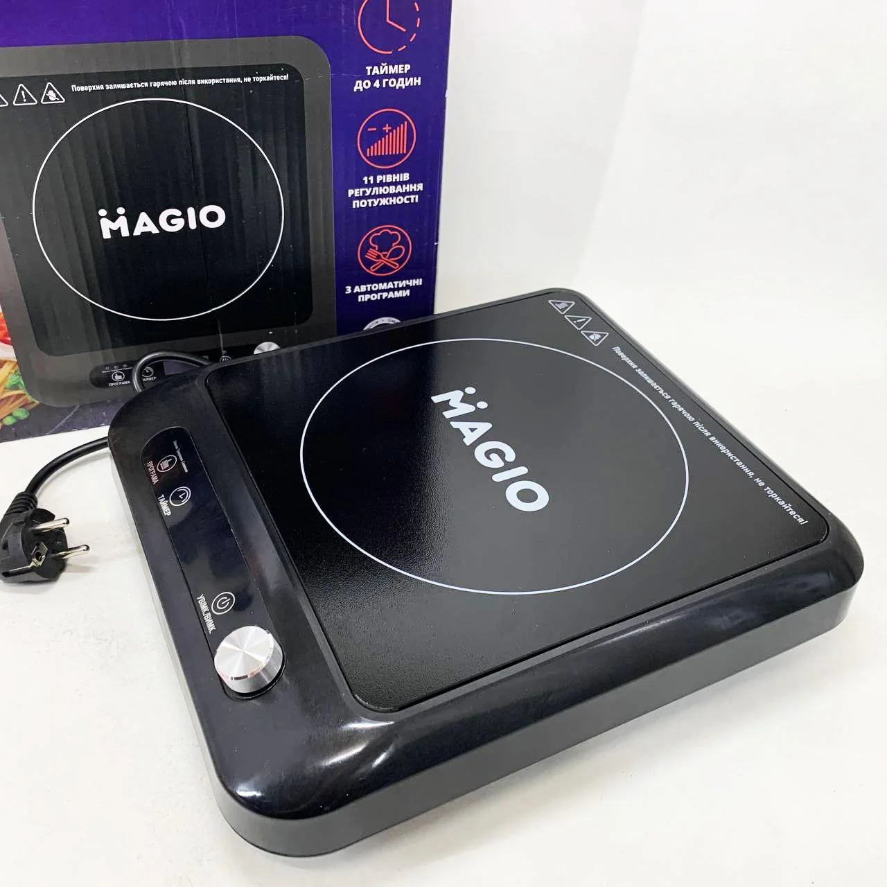 Настільна плита електрична Magio MG-144 – компактний пристрій для зручного приготування їжі. - Зображення 3
