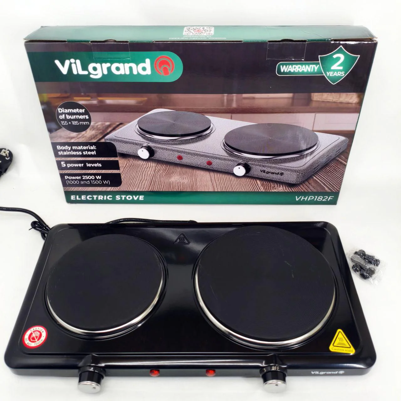 Настільна плита VILGRAND VHP182F Black 2500Вт — ідеальна для приготування їжі в будь-яких умовах. - Зображення 7