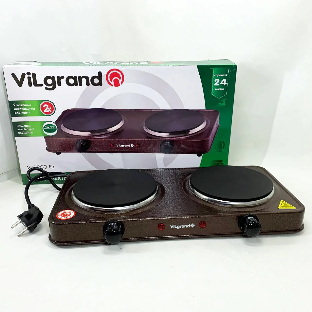 Настільна плита електрична ViLgrand VHP152F з двома конфорками для зручного приготування. - Зображення 5