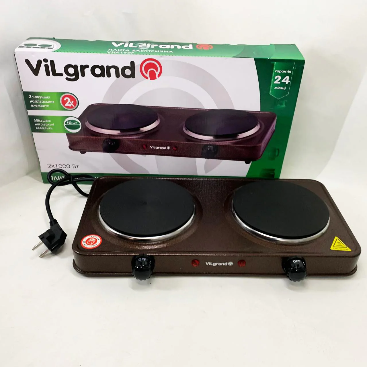Настільна плита електрична ViLgrand VHP152F з двома конфорками для зручного приготування. - Зображення 4