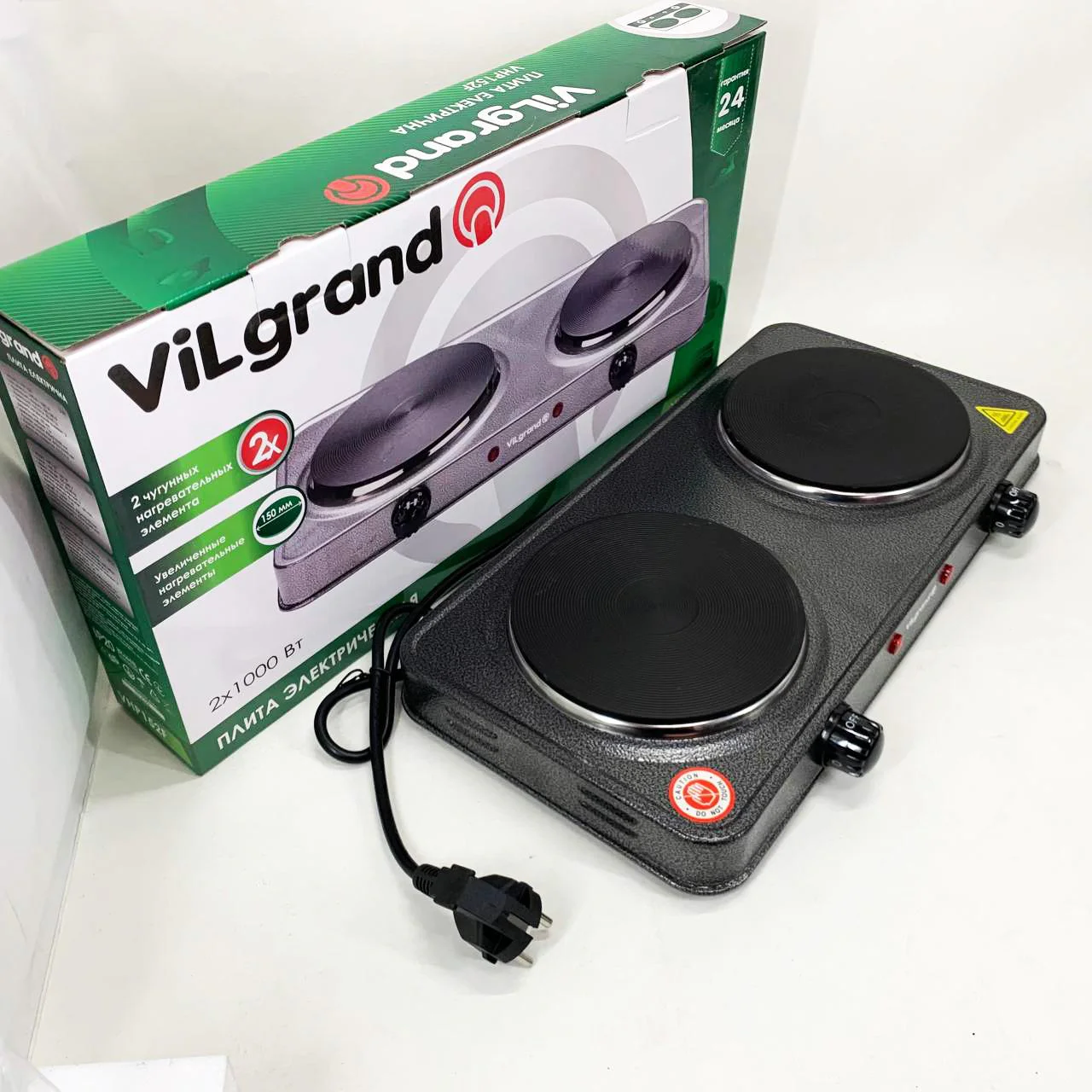 Настільна плита електрична ViLgrand VHP152F з термостатом для безпеки. - Зображення 5