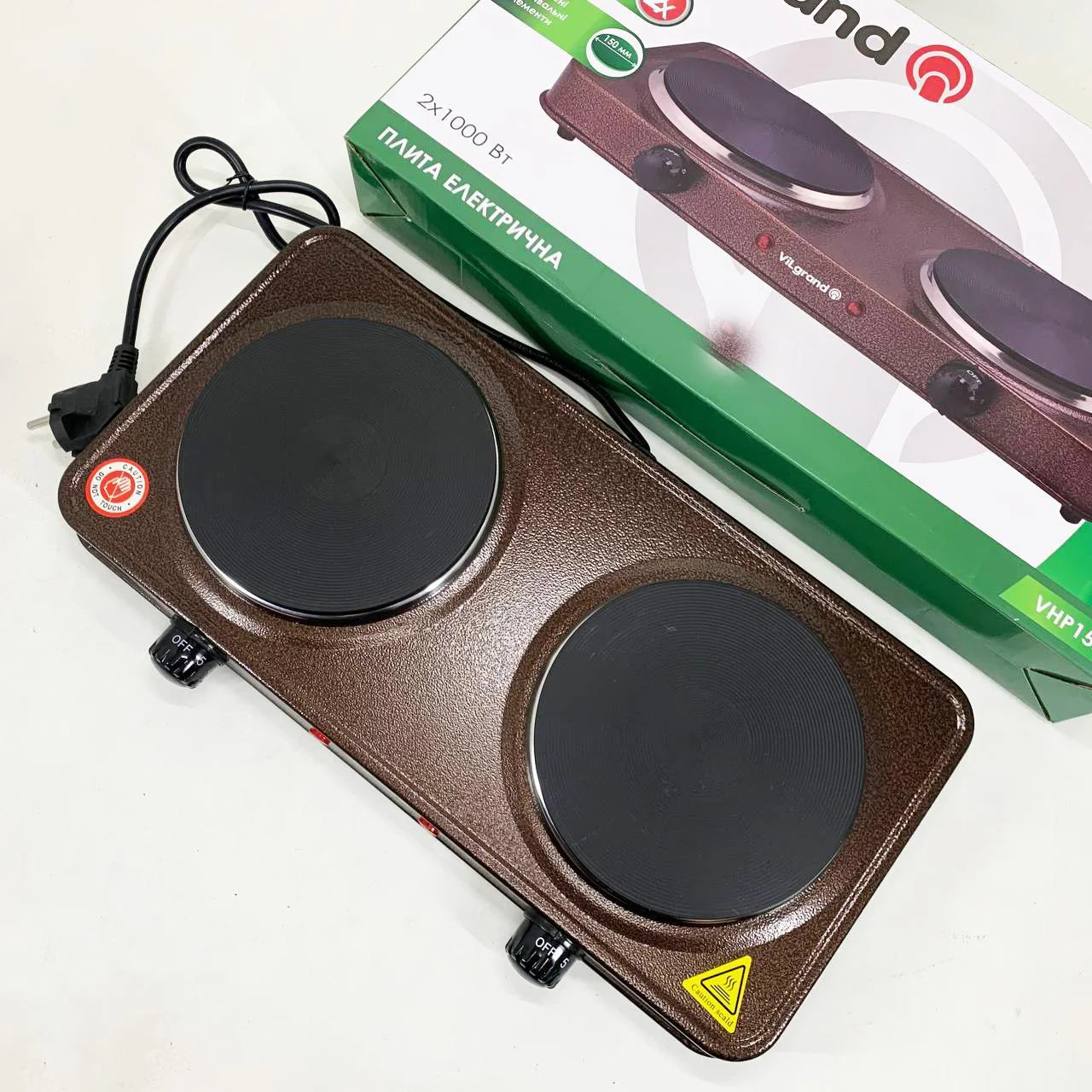 Настільна плита електрична ViLgrand VHP152F з двома конфорками для зручного приготування. - Зображення 9